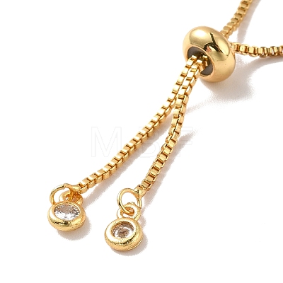 Real 18K Gold Plated Half Finished Brass Rhinestone Box Chains Bracelet MAK-M026-01G-1