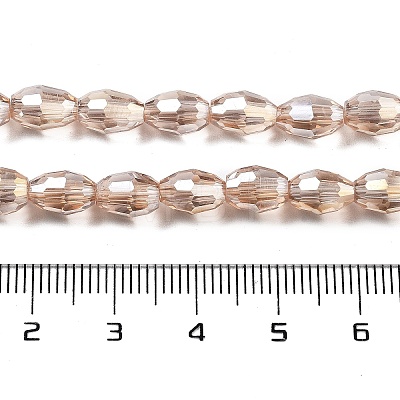 Transparent Electroplate Glass Beads Strands EGLA-A037-T6x8mm-B04-1