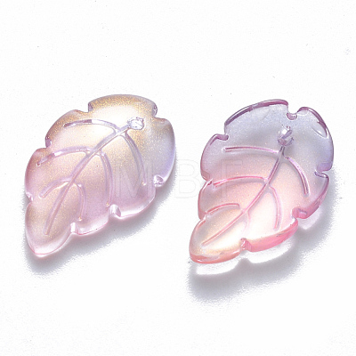 Two Tone Transparent Spray Painted Glass Pendants X-GLAA-T016-08B-1