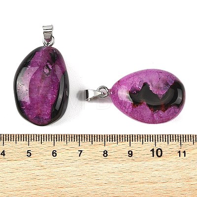 Natural Dyed & Heated Agate Tumbled Stone Pendants GG-K002-07D-1