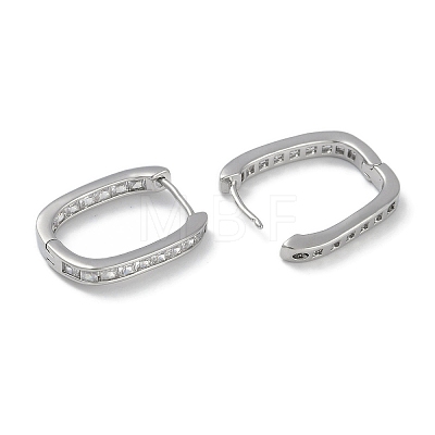 Clear Cubic Zirconia Hoop Earrings EJEW-L292-016P-1