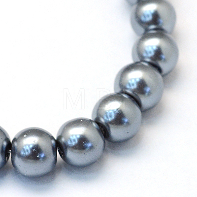 Baking Painted Pearlized Glass Pearl Round Bead Strands HY-Q003-12mm-12-1