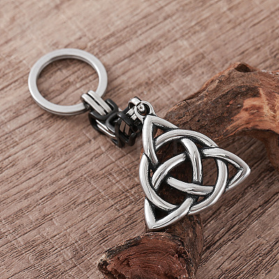304 Stainless Steel Triqueta Keychains LS-GS1230-1