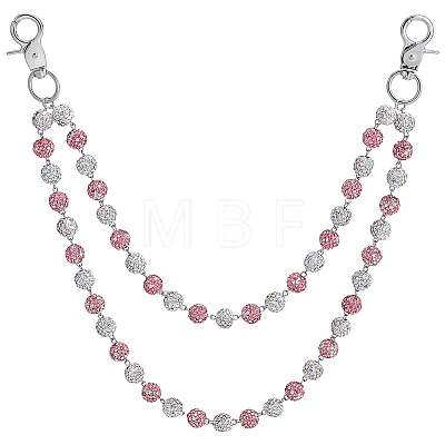 1Pc Polymer Clay Rhinestone Round Beaded Pants Chains AJEW-BM0001-29A-02-1