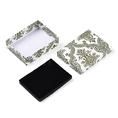 Flower Printed Cardboard Jewelry Boxes CBOX-T006-08D-1