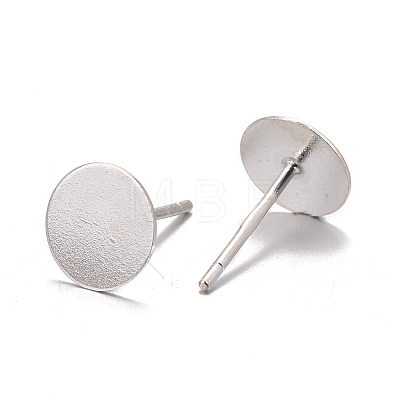 925 Sterling Silver Flat Pad  Stud Earring Findings STER-K167-045F-S-1