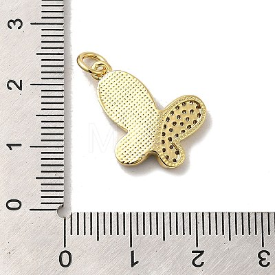 Rack Plating Brass Micro Pave Cubic Zirconia with Synthetic Opal Pendants KK-D088-07G-1