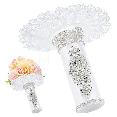 Polyester & Rhinestone Bouquet Holder AJEW-OC00042-1