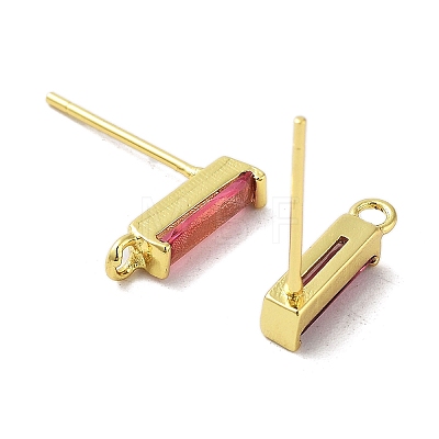Brass Micro Pave Cubic Zirconia Earring Findings KK-A205-10G-02-1