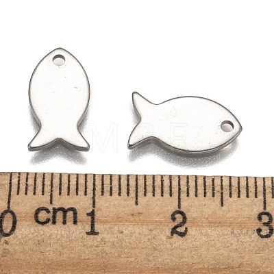 Tarnish Resistant 304 Stainless Steel Fish Charms LS-STAS-M037-08-1