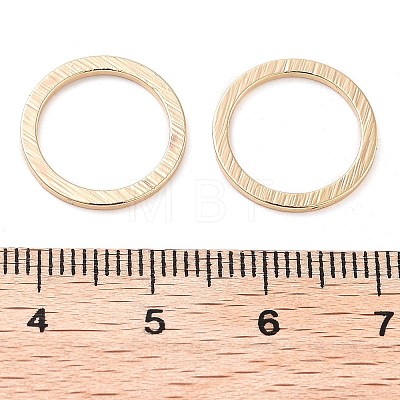 Brass Textured Linking Rings KK-U028-12G-1