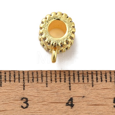 Column Brass Micro Pave Cubic Zirconia Tube Bails KK-C072-05E-G-1