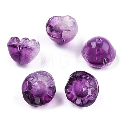 Transparent Spray Painted Glass Beads GLAA-N035-032-C06-1