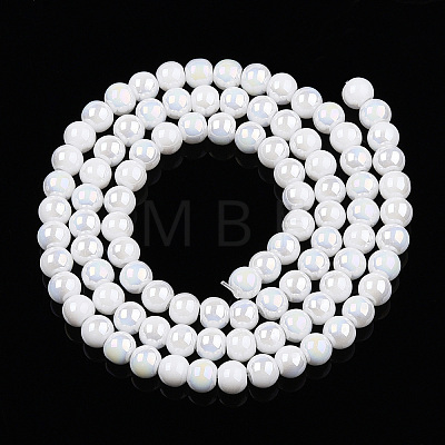 Electroplate Opaque Glass Beads Strands X-GLAA-T032-P4mm-AB02-1