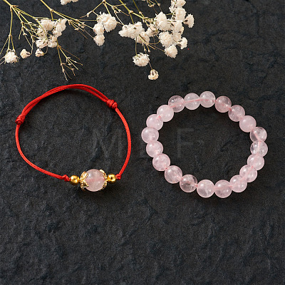  Natural Round Loose Gemstone Rose Quartz Beads G-TA0001-09-1