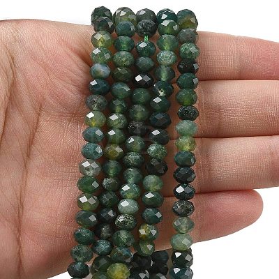 Natural Moss Agate Bead Strands G-D344-A11-1