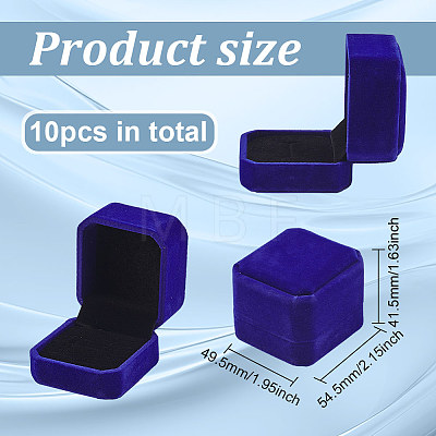 Square Velvet Ring Boxes VBOX-WH0002-01D-1