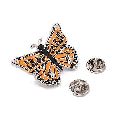 Free Spirit Butterfly Alloy Enamel Pin Brooch JEWB-R268-09-1