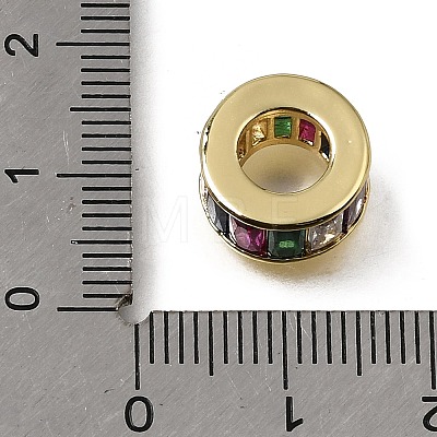 Brass Pave Cubic Zirconia European Beads KK-C262-14G-02-1