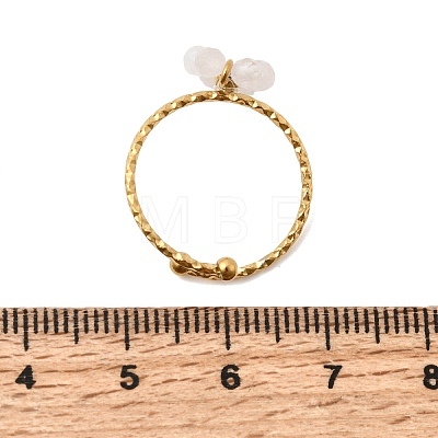Adjustable 304 Stainless Steel Natural Other Jade Cuff Open Rings RJEW-P187-01G-05-1
