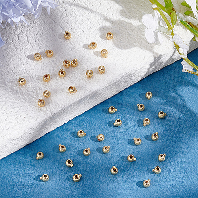 60Pcs Brass Crimp Beads KK-ME0004-72-1