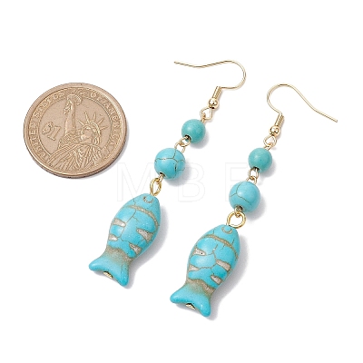 Synthetic Turquoise Dangle Earrings EJEW-JE05849-01-1