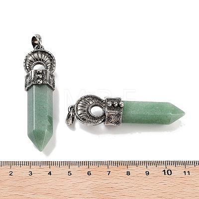 Natural Green Aventurine Pointed Big Pendants G-Q163-02AS-02-1