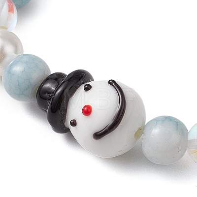 Christmas Theme Synthetic Moonstone and Alloy Snowflake
Charms Bracelets for Women BJEW-TA00560-1