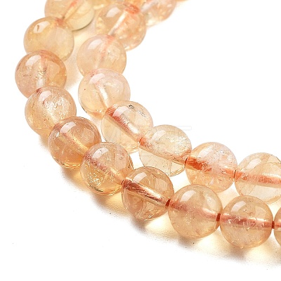 Natural Citrine Beads Strands X-G-S150-09-6mm-1