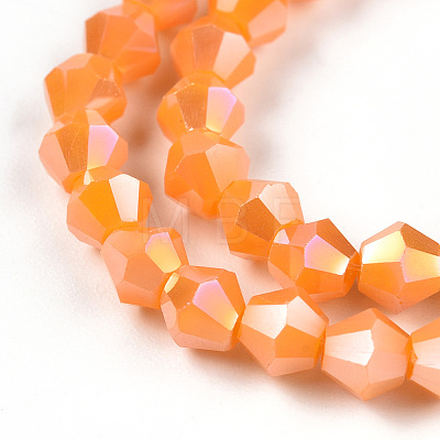 Opaque Solid Color Electroplate Glass Beads Strands EGLA-A039-P4mm-B04-1