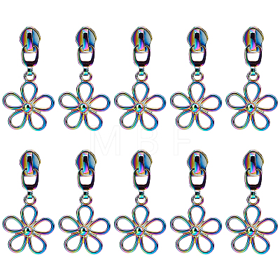 Gorgecraft 14Pcs Flower #5 Zinc Alloy Replacement Zipper Sliders FIND-GF0005-70C-1