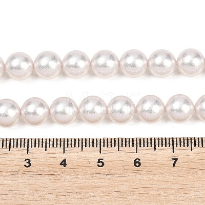 Frosted Glass Pearl Beads Strands GLAA-A044-08A-04-1