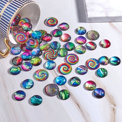 2 Sets 2 Styles Glass Cabochons GGLA-SZ0001-41-1