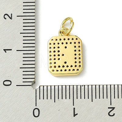 Rack Plating Brass Micro Pave Clear Cubic Zirconia Charms KK-G501-01K-G-1