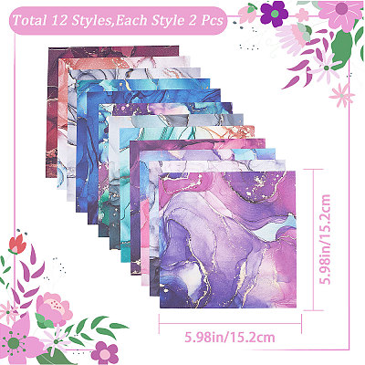 24Pcs 12 Styles Scrapbook Paper Pad DIY-WH0349-46-1