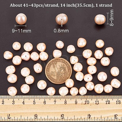  1 Strand Natural Cultured Freshwater Pearl Beads Strands PEAR-NB0002-31-1