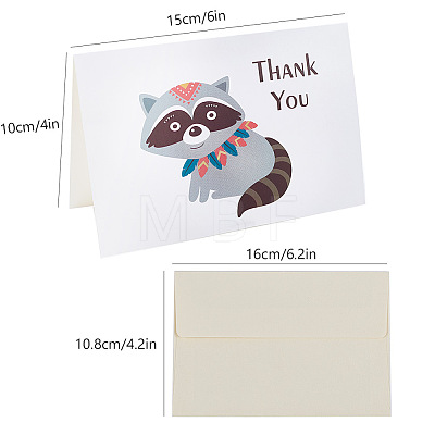CRASPIRE Envelope and Animal Pattern Thank You Cards Sets DIY-CP0001-67-1
