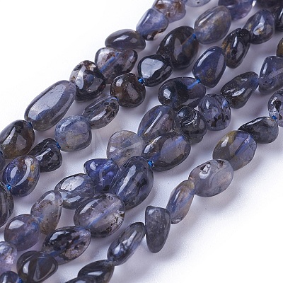 Natural Iolite Beads Strands G-P433-13-1