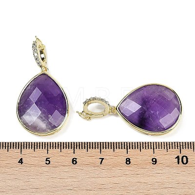 Natural Amethyst Faceted Teardrop Pendants G-B126-04G-07-1