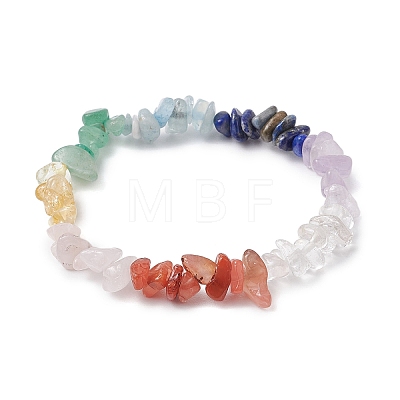 9Pcs 9 Styles Natural Mixed Gemstone Chips Stretch Bracelets Set BJEW-JB11061-1