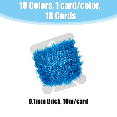 18 Cards 18 Colors Tinsel Chenille Line Crystal Flash Cactus Chenille OCOR-FH0001-14-1
