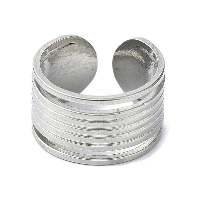 304 Stainless Steel Open Cuff Rings RJEW-M019-27P-1