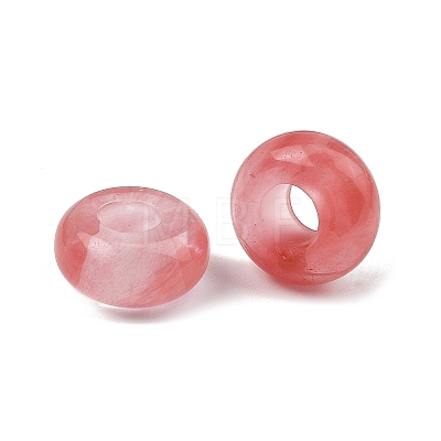 Cherry Quartz Glass European Beads GG-CBA02C4-06B-1