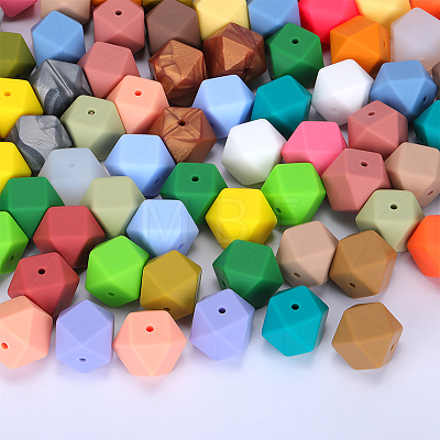 Hexagonal Silicone Beads SI-JX0020A-18-1
