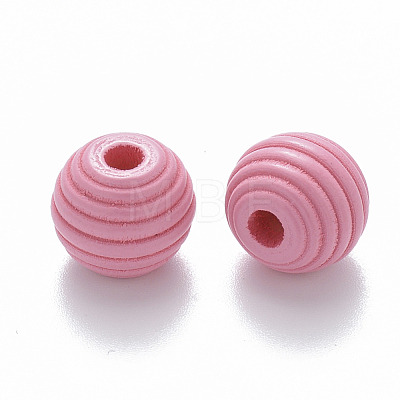 Painted Natural Wood Beehive Beads WOOD-Q040-019B-A02-1