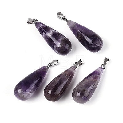 Natural Amethyst Pendants G-N360-08P-04-1