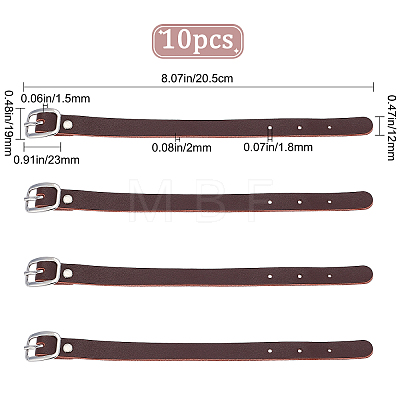 Cowhide Leather Watch Band Strap AJEW-WH0258-251B-1