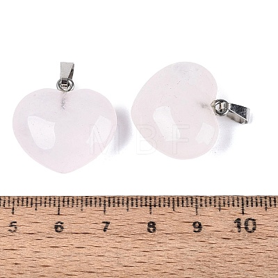 Natural Rose Quartz Pendants G-N362-05P-15-1