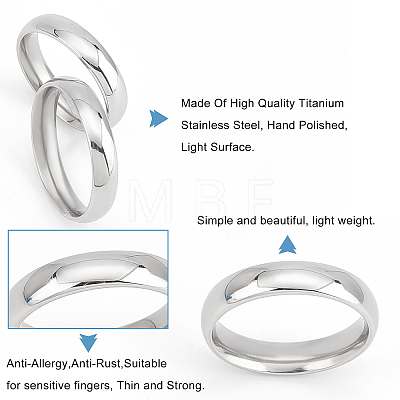 14Pcs 7 Size 304 Stainless Steel Simple Plain Band Finger Ring for Women RJEW-DC0001-02-1