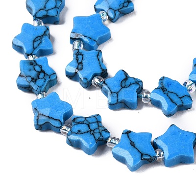 Synthetic Turquoise Dyed Beads Strands G-T138-193-1